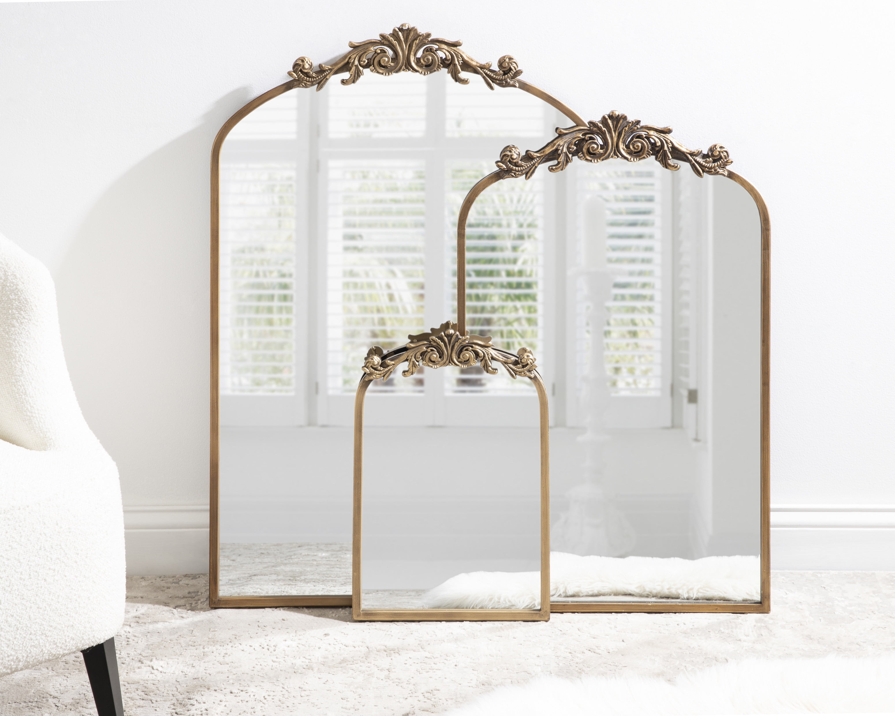 Gold Arch Mirror, Baroque Inspired Wall Decor