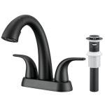 Velvet Black 4" Bathroom Faucet with Pull-Out Sprayer