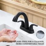 Velvet Black 4" Bathroom Faucet with Pull-Out Sprayer