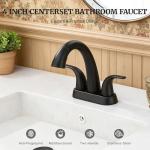 Velvet Black 4" Bathroom Faucet with Pull-Out Sprayer