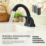 Velvet Black 4" Bathroom Faucet with Pull-Out Sprayer