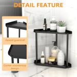 2-Tier Black Bathroom Counter Organizer Shelf
