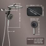 High Pressure Rain Shower Head with Handheld Spray