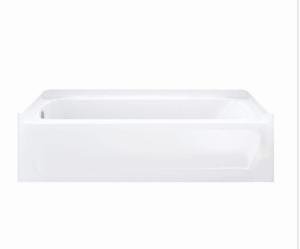 60" Rectangular Soaking Bathtub with Left Drain
