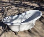 Acrylic Clawfoot Tub with Brushed Nickel Feet
