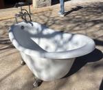Acrylic Clawfoot Tub with Brushed Nickel Feet