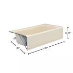Aloha 60" x 30" White Soaking Bathtub