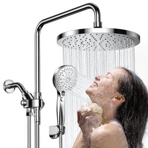 iDOO Dual Showerhead Combo: 10" Rainfall & Handheld