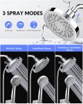 6" High Pressure Rainfall Shower Head Combo