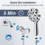 Detachable Handheld Shower Head with 10 Spray Settings