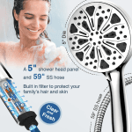 Detachable Handheld Shower Head with 10 Spray Settings
