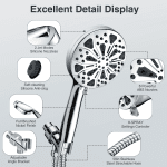 Detachable Handheld Shower Head with 10 Spray Settings