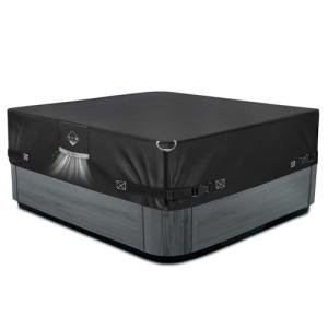 600D Tearing Strength Hot Tub Cover Protector 85 x 85 inch fits 84 x 84, 83 x 83, 82 x 82 inch or 81 x 81 Square SPA, Hot Tub Covers Replacement-Black