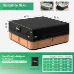 Uirway 600D Square Hot Tub Cover 85”L x 85”W x 20”H [2025 Upgraded Heavy Duty Fabric] Outdoor Waterproof SPA Covers for Hot Tub, New Super Windproof Straps, Hot Tub Winter Cover Protector with Anti-UV