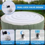 Tlswshsy 4.5 Ft Inflatable Hot Tub Cover- Energy Saving Lid for Round Hot Tub- Foldable Protective Rain Overflow Cover for Outdoor Inflatable Hot Tubs