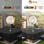iBirdie Outdoor Waterproof and Weatherproof Hot Tub Cover 85 x 85 inch fit 84 x 84 or 83 x 83 or 82 x 82 or 7 ft x 7 ft Square SPA 600D Heavy Duty Protectors Protective Cover Cap