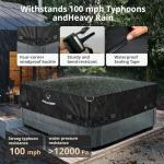 600D Tearing Strength Hot Tub Cover Protector 85 x 85 inch fits 84 x 84, 83 x 83, 82 x 82 inch or 81 x 81 Square SPA, Hot Tub Covers Replacement-Black