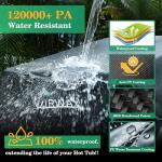 Uirway 600D Square Hot Tub Cover 85”L x 85”W x 20”H [2025 Upgraded Heavy Duty Fabric] Outdoor Waterproof SPA Covers for Hot Tub, New Super Windproof Straps, Hot Tub Winter Cover Protector with Anti-UV