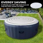 Tlswshsy 4.5 Ft Inflatable Hot Tub Cover- Energy Saving Lid for Round Hot Tub- Foldable Protective Rain Overflow Cover for Outdoor Inflatable Hot Tubs