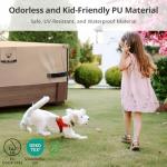 1000N Tearing Strength Hot Tub Cover Protector 85 x 85 inch fits 84 x 84, 83 x 83, 82 x 82 inch or 81 x 81 Square SPA, Hot Tub Covers Replacement-Wheat