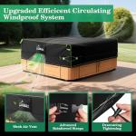 Uirway 600D Square Hot Tub Cover 85”L x 85”W x 20”H [2025 Upgraded Heavy Duty Fabric] Outdoor Waterproof SPA Covers for Hot Tub, New Super Windproof Straps, Hot Tub Winter Cover Protector with Anti-UV