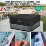 600D Tearing Strength Hot Tub Cover Protector 85 x 85 inch fits 84 x 84, 83 x 83, 82 x 82 inch or 81 x 81 Square SPA, Hot Tub Covers Replacement-Black