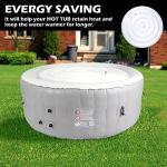 Tlswshsy 4.5 Ft Inflatable Hot Tub Cover- Energy Saving Lid for Round Hot Tub- Foldable Protective Rain Overflow Cover for Outdoor Inflatable Hot Tubs