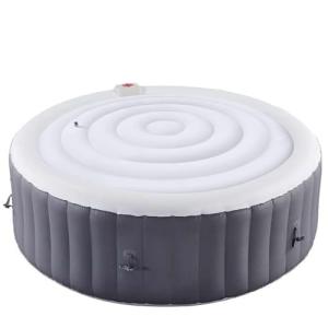 LFUTARI 4.5 Ft Inflatable Hot Tub Cover - Energy Saving Lid for Round Hot Tub - Foldable Protective Rain Overflow Cover for Outdoor Inflatable Hot Tubs