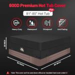 Zettum Hot Tub Cover - 600D Spa Cover Protector Waterproof & Heavy Duty, Outdoor Square Hot Tub Cover Cap Protection (85 x 85 Inch)