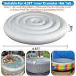LFUTARI 4.5 Ft Inflatable Hot Tub Cover - Energy Saving Lid for Round Hot Tub - Foldable Protective Rain Overflow Cover for Outdoor Inflatable Hot Tubs