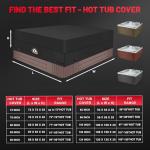 Zettum Hot Tub Cover - 600D Spa Cover Protector Waterproof & Heavy Duty, Outdoor Square Hot Tub Cover Cap Protection (85 x 85 Inch)