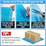 Spa and Hot Tub Cover - 7 × 7 FT 16-mil Square Hot Tub Thermal Insulation Solar Blanket Bubble Cover, 210 × 210 CM