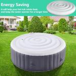 LFUTARI 4.5 Ft Inflatable Hot Tub Cover - Energy Saving Lid for Round Hot Tub - Foldable Protective Rain Overflow Cover for Outdoor Inflatable Hot Tubs