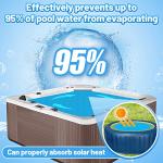 Spa and Hot Tub Cover - 7 × 7 FT 16-mil Square Hot Tub Thermal Insulation Solar Blanket Bubble Cover, 210 × 210 CM