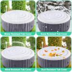 LFUTARI 4.5 Ft Inflatable Hot Tub Cover - Energy Saving Lid for Round Hot Tub - Foldable Protective Rain Overflow Cover for Outdoor Inflatable Hot Tubs