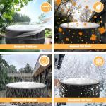 Sibosen Inflatable Hot Tub Cover with Handle, One Size Fits All Portable Hot tub Cover Upgrade Insulated Thermal Energy Saving Hot Tub Lid Protector Outdoor Windproof Rain-Proof Snow-Proof (White)
