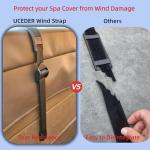 UCEDER 2 PCS Heavy Duty Hot Tub Cover Wind Straps FITS Most SPAS Locks Adjustable Length 67"~116" (Black, 9.5 Ft)