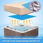 Spa and Hot Tub Cover - 7 × 7 FT 16-mil Square Hot Tub Thermal Insulation Solar Blanket Bubble Cover, 210 × 210 CM