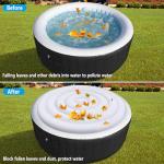 LFUTARI 4.5 Ft Inflatable Hot Tub Cover - Energy Saving Lid for Round Hot Tub - Foldable Protective Rain Overflow Cover for Outdoor Inflatable Hot Tubs
