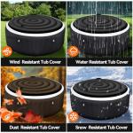 Vniyors Inflatable Hot Tub Cover - 5.4FT, Anti Air Leakage, Thickened Replacement - Round, Black