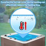 Spa and Hot Tub Cover - 7 × 7 FT 16-mil Square Hot Tub Thermal Insulation Solar Blanket Bubble Cover, 210 × 210 CM