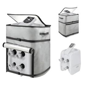 UCEDER Insulated Hot Tub Pump Cover,Waterproof Spa Heater Pump Cover with Clear PVC Window,Energy-Saving and Eco-Friendly Insulation for Winter Freeze Protection(Siver,16.9" x14.9"x21.2")