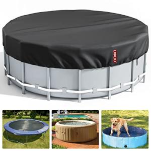 LXKCKJ 6 Ft Round Pool Cover, Solar Covers for Above Ground Pools, Stock Tank Pool Covers Protector with Accessories, Round Hot Tub Cover Ideal for Waterproof and Dustproof (Black)