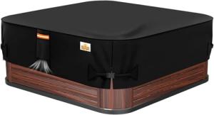 Hot Tub Cover Protector,85"x85" Spa Covers for Hot Tub Outdoor, Heavy Duty Tear-Resistant 600D Polyester, Waterproof Zipper,Anti-UV, Hottub Jacuzzi Cover Replacement,Air Vents,Square,7.1'x7.1'