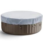 Round Hot Tub Cover 420D Polyester Waterproof Spa Covers for Hot Tub Replacement Outdoor Patio Hot Tub Protector (Grey, 79" Dx12 H)