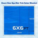 BigXwell Hot Tub Cover Spa Cover, 16-mil 6 x 6 Foot Square Solar Pool Cover Heavy-Duty Heat Retaining Solar Blanket Cover for Spa Hot Tub