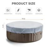 Round Hot Tub Cover 420D Polyester Waterproof Spa Covers for Hot Tub Replacement Outdoor Patio Hot Tub Protector (Grey, 79" Dx12 H)