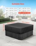 VEVOR Outdoor Hot Tub Cover, 93 x 93 x 20 Inch Weatherproof and Waterproof Hot Tub Cover Protector, 600D Heavy Duty Oxford Fabric and 950N Tearing Strength, Square Spa Covers for Hottub, Black