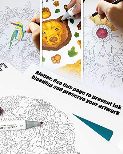 Nature-inspired Adult Coloring Book: 50 Original Hand-drawn Designs
