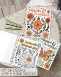 Funny Floral Coloring Book Set for Relaxation